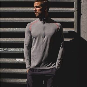 lululemon athletica Men's Gray Metal Vent Tech Quarter-Zip Jacket